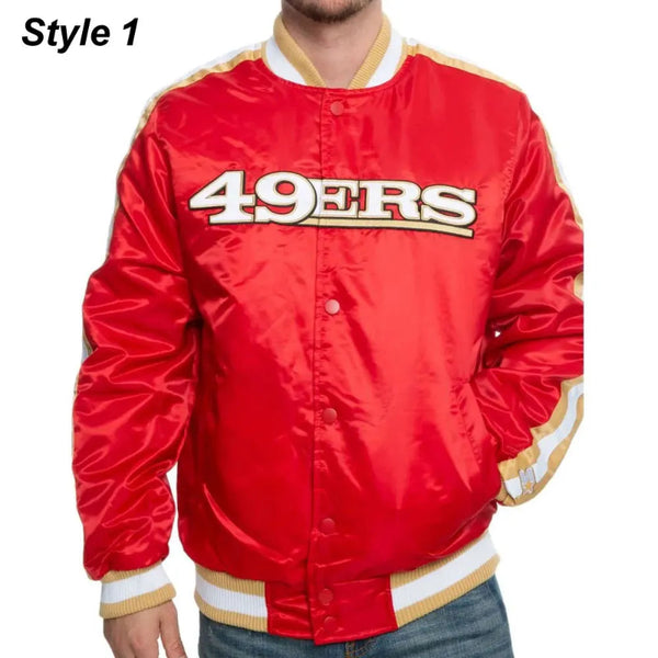 san francisco 49ers red varsity jacket