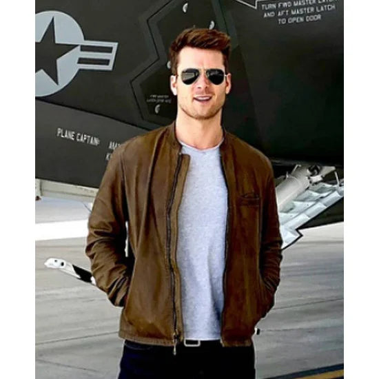 Top Gun  Maverick Glen Powell Brown Jacket