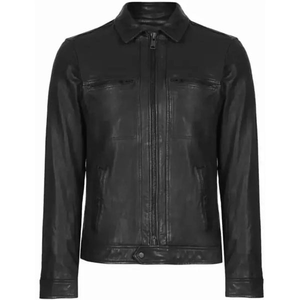 Zachary Levi Black Leather Jacket