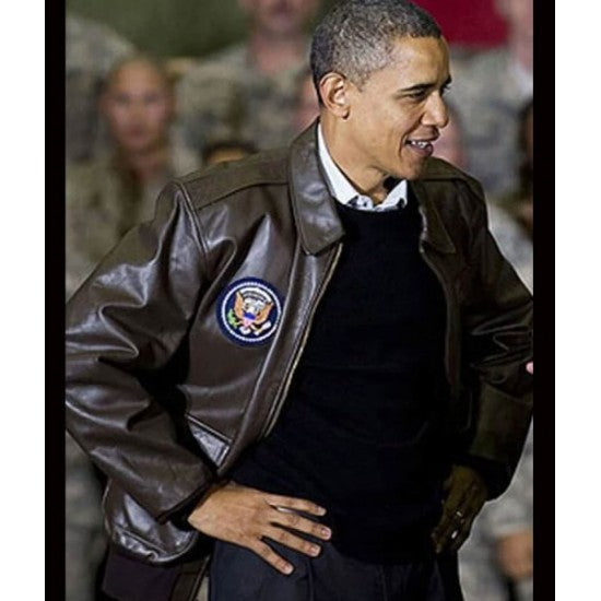 A 2 Flight Barack Obama Air Force Leather Bomber Jacket
