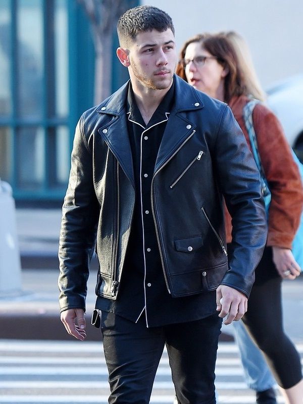 Nick Jonas Biker Leather Jacket