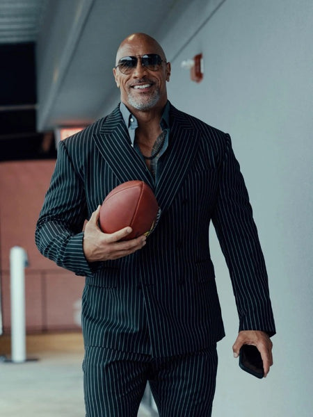 Dwayne Johnson XFL 2023 Pinstripe Suit | 39% Off - Vintage Jackets