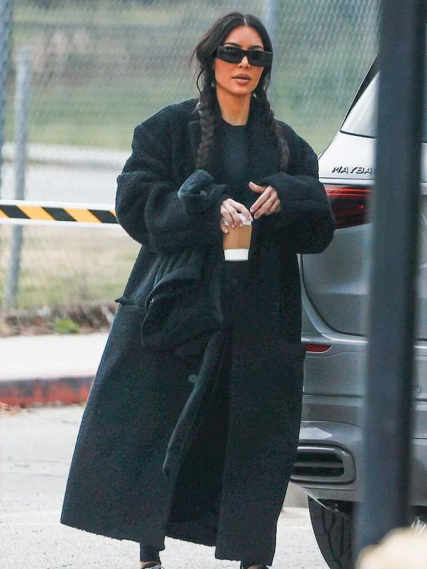 Kim Kardashian Black Trench Coat