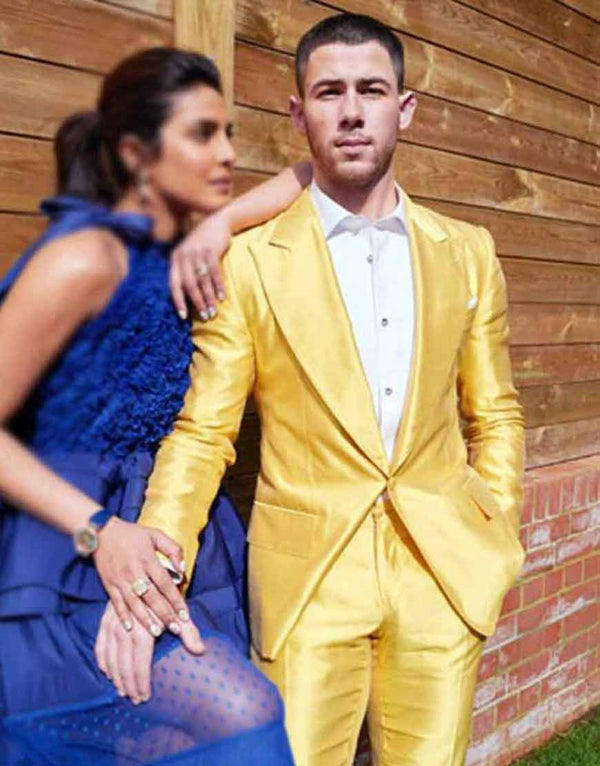 Nick Jonas Yellow Tuxedo Jacket