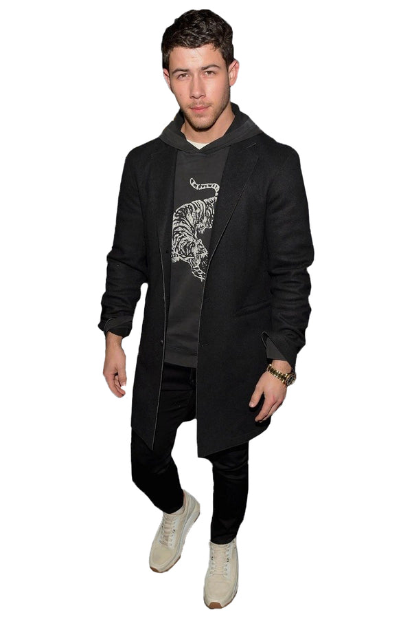 Nick Jonas Black Coat