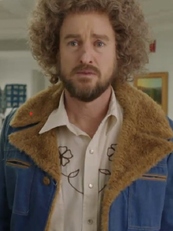 Owen Wilson Paint Shearling Jacket