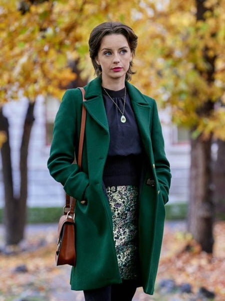The Wedding Veil Inspiration Kacey Rohl Long Green Coat| 30% Off