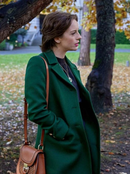 The Wedding Veil Inspiration Kacey Rohl Long Green Coat| 30% Off