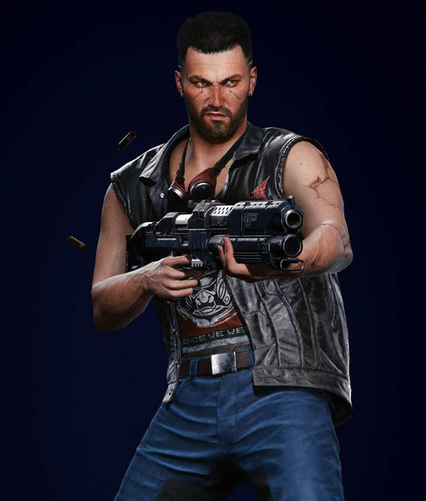Cyberpunk 2077 V Nomad Black Leather Vest
