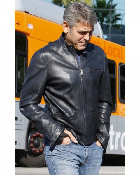 Clooney バイカージャケット 黒 George Clooney Biker Style Leather Jacket Flat 39% off Vintage Jackets