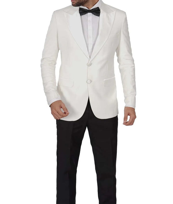 Men’s Peak Lapel White Tuxedo