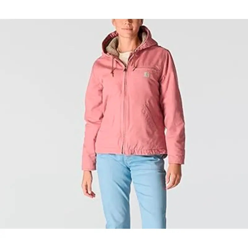 Loose Fit Rose Washed Duck Sherpa Lined Jacket for Winter
