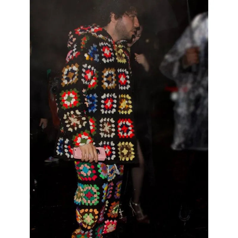 Grammys After-Party Benny Blanco Crochet Multicolor Tracksuit
