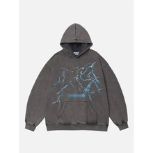 Aelfric Eden Washed Lightning Print  Hoodie
