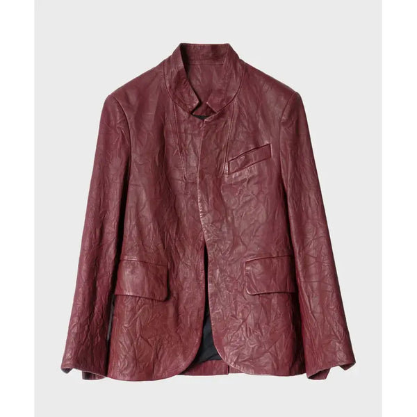 Athena Grant Maroon Leather Maroon Jacket