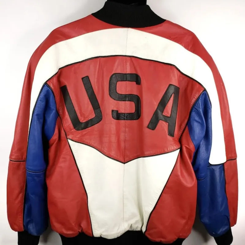 90s USA American Leather Bomber Jacket – Vintage Jacket