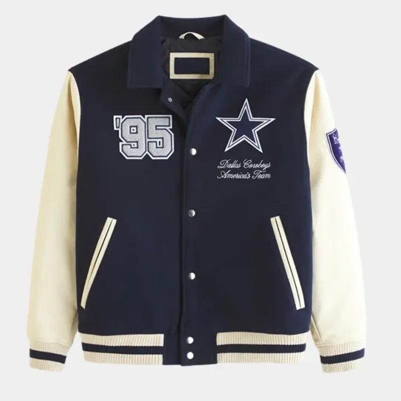 Dallas Cowboys Varsity Bomber Jacket – Classic NFL Fan Style