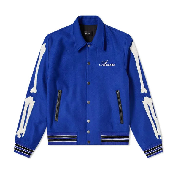 Amiri Bones Varsity Jacket | Unisex Bomber Outerwear – Vintage Jacket