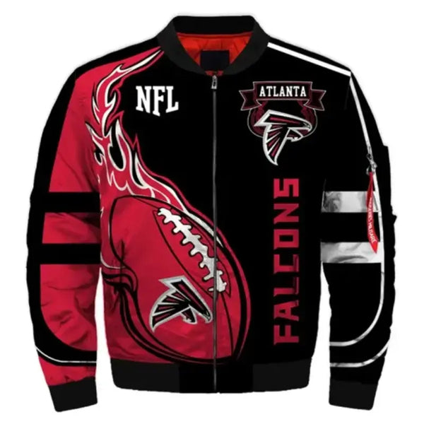 Letterman NFL Atlanta Falcons Black and White Varsity Jacket - Jackets  Expert