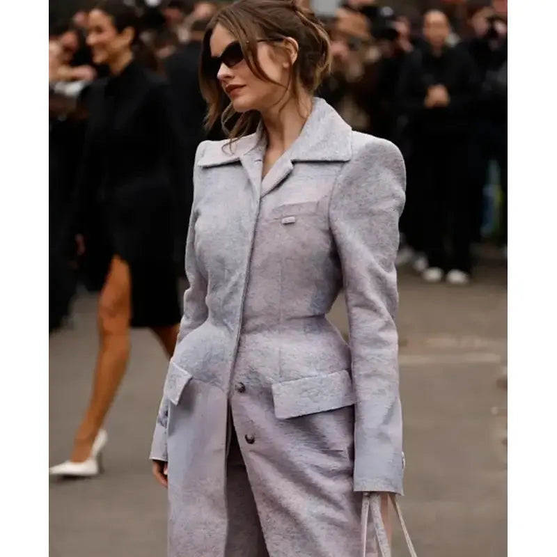 Barbara Palvin Chic Coat at Paris Fashion Week 2026 – Vintage Jacket