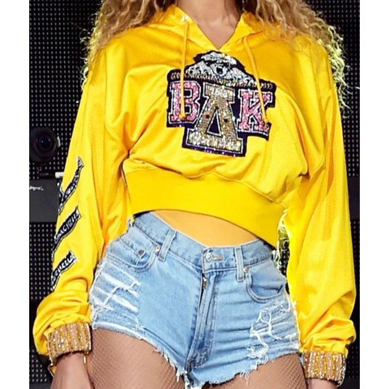 Beyonce Coachella Yellow and Pink Hoodie Vintage Jacket