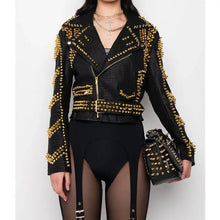 BlackStuddedJacketTextured