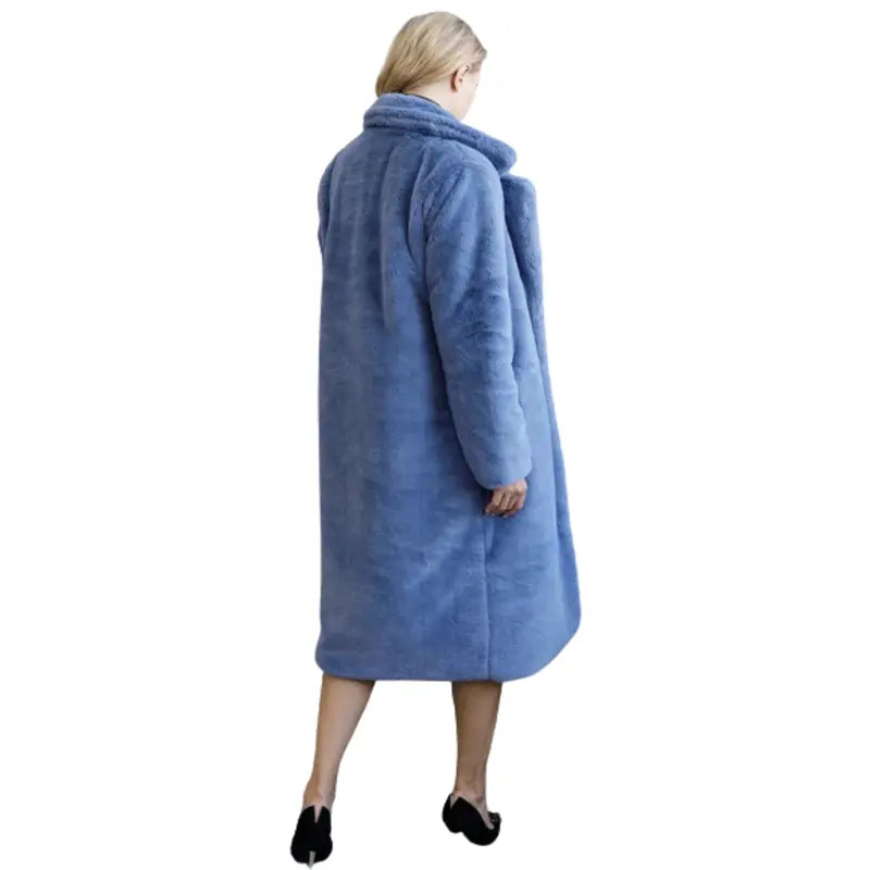 Blue Long Fur Teddy Coat – Vintage Jacket