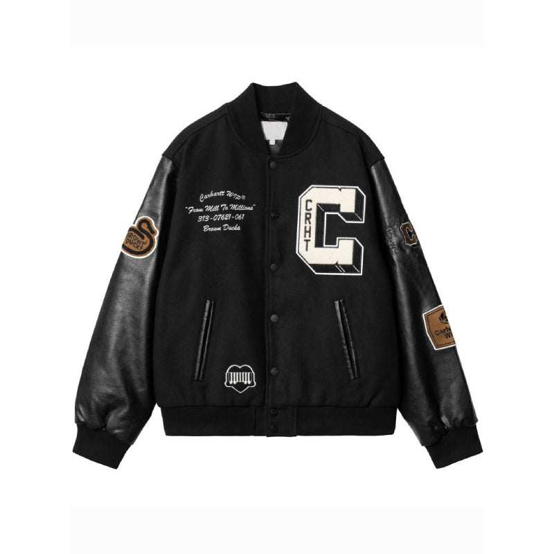 Carhartt Brown Ducks Bomber M ブラック Carhartt Brown Ducks Black Bomber Jacket – Rugged Meets Street