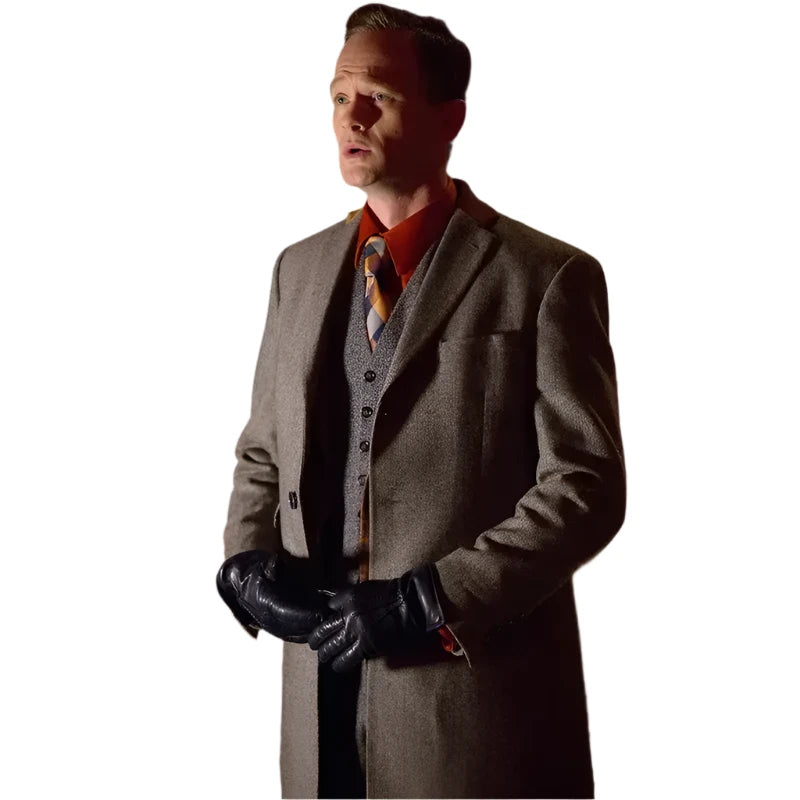 Chester Creb American Horror Story Brown Wool Trench Coat