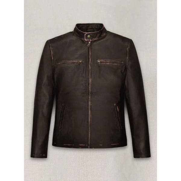 Contraband Mark Wahlberg Distressed Brown Leather Jacket