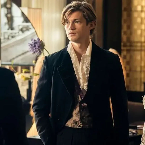  Maxton Hall : The World Between Us Damian Hardung Black Wool Coat