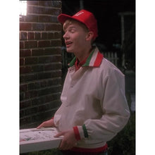 Home Alone Pizza Boy White Satin Jacket