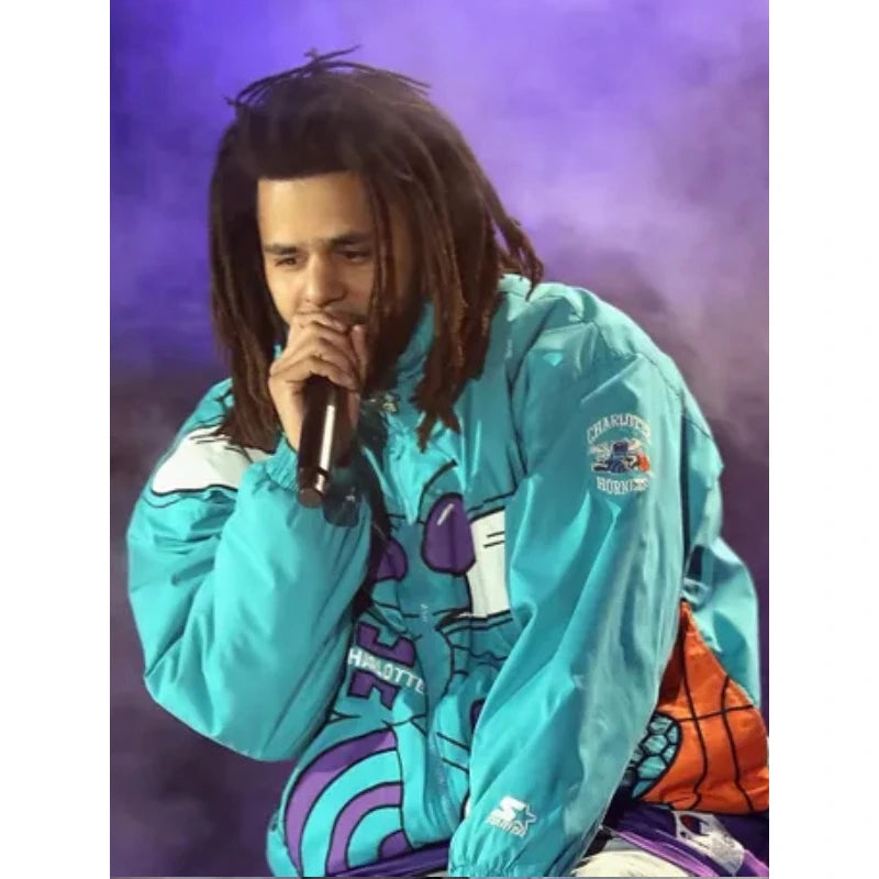 J. Cole 90s Charlotte Hornets Blue Hooded Jacket – Vintage Jacket J. Cole 90s Charlotte Hornets Blue Hooded Jacket – Vintage Jacket