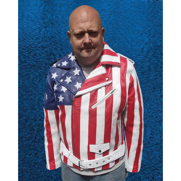 USA Flag Leather Jacket