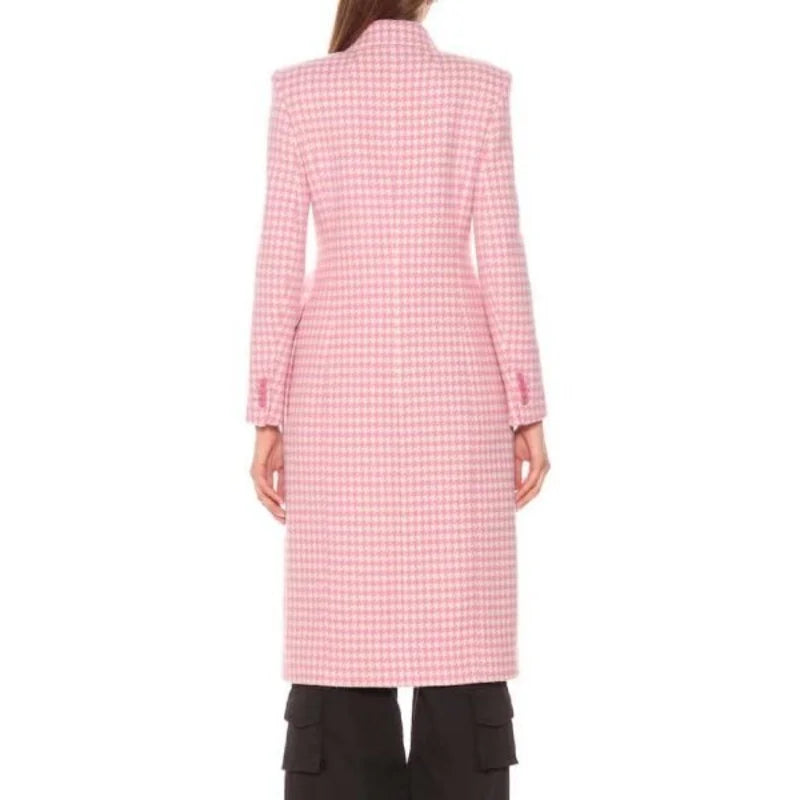 Kelsey Peters Younger Season 7 Hilary Duff Pink Checked Coat – Vintage Jacket