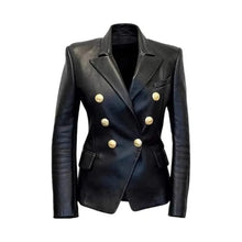 Kim Kardashian Double Breasted Leather Blazer