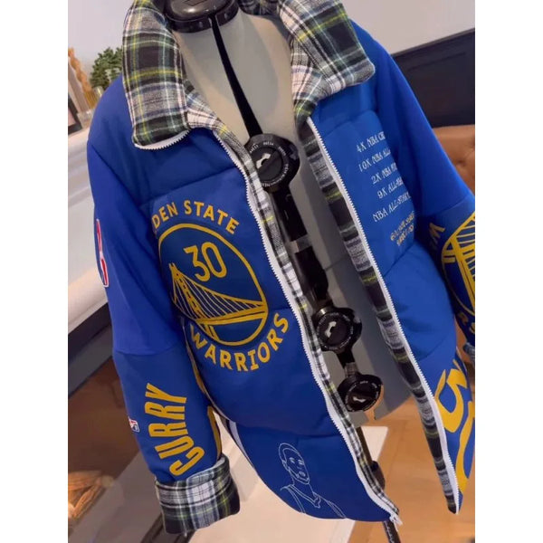 Kristin Juszczyk Ayesha Curry Blue Jacket