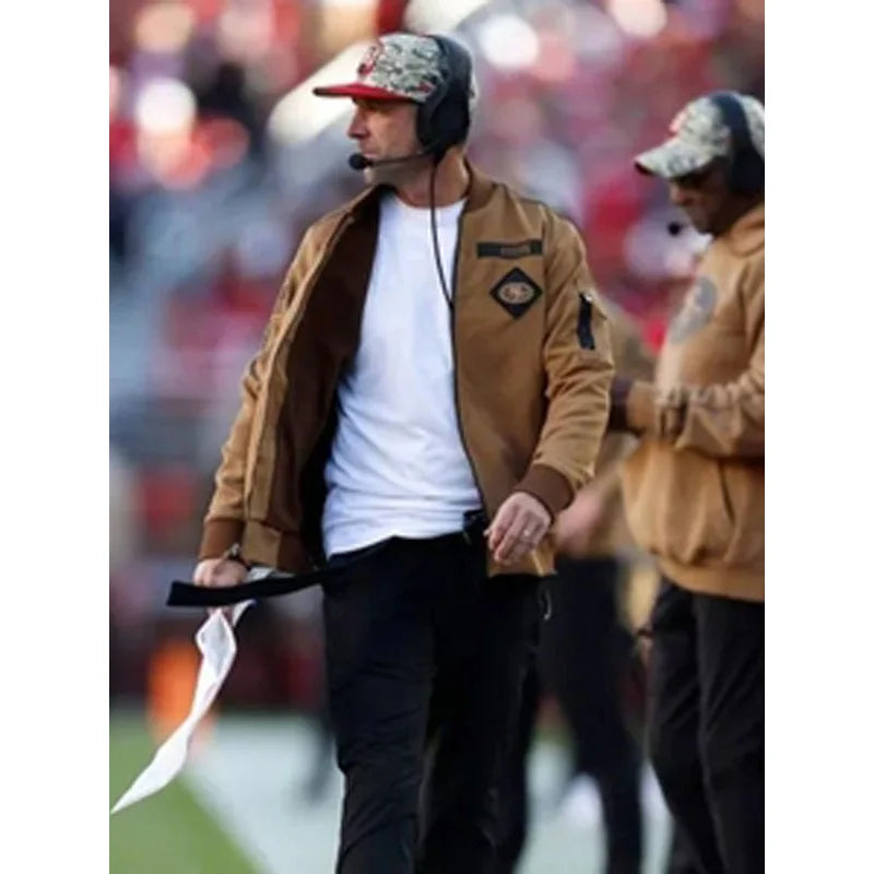 Kyle Shanahan 49ers Salute To Service Bomber Jacket Vintage Jacket