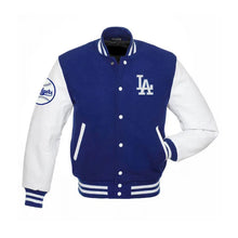 LA Dodgers Blue and White Varsity Jacket