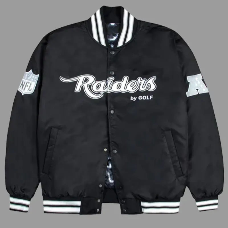 Golf Wang Las Vegas Raiders Black Bomber Jacket – Exclusive NFL