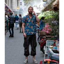 Fight Or Flight 2025 Josh Hartnett Blue Floral Print Shirt