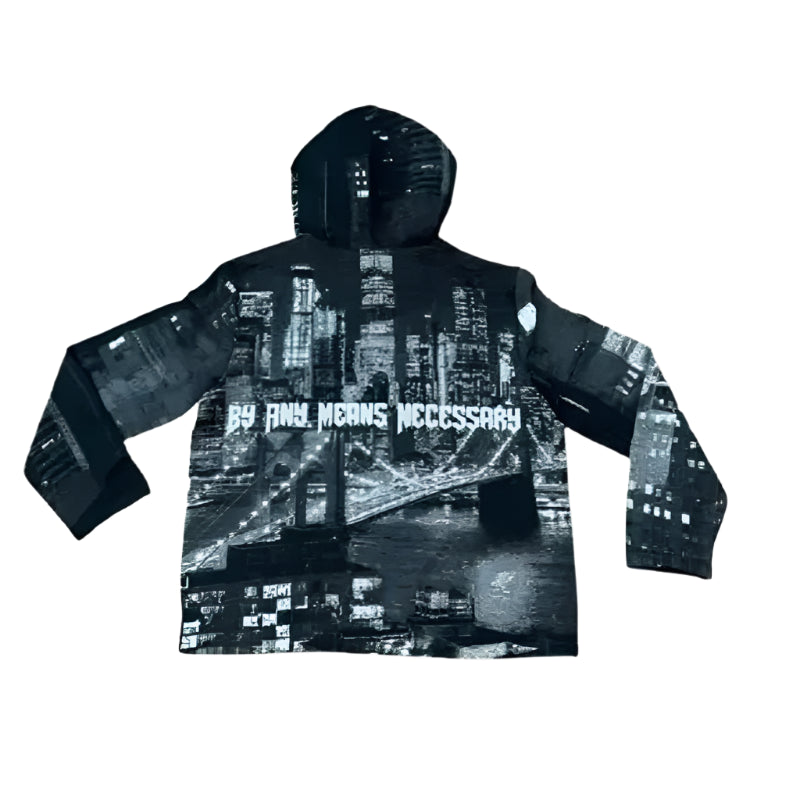 Malcolm X” Tapestry Pullover Hoodie – Vintage Jacket