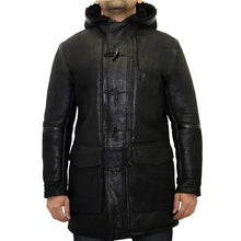 Martin Sheepskin Duffle Black Designer Black Shearling Coat