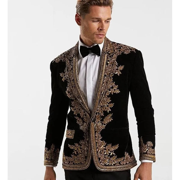 Men-Black-Velvet-Hand-Embroidered-Blazer