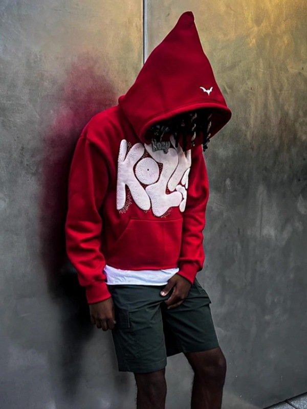 Y2k Kozy Red Pullover Red Hoodie – Vintage Jacket