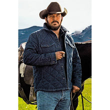 Yellowstone Rip Wheeler Blue Quilted Jacket | Cole Hauser