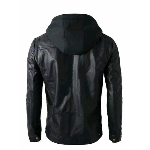 Mens Hooded Leather Jacket – Vintage Jacket