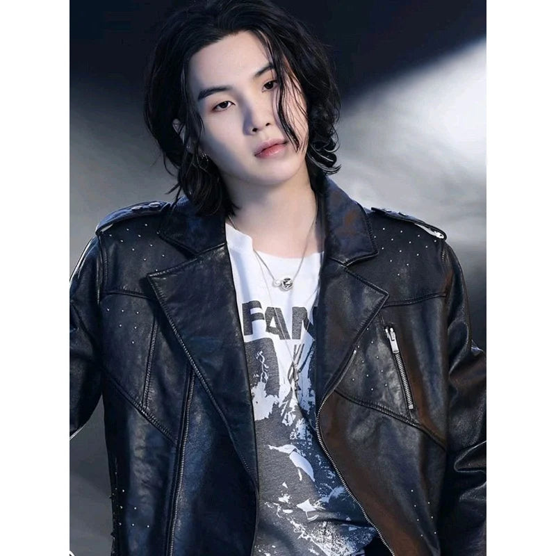 BTS ユンギ シュガ SUGA着 ルイスレザー ウエスタンジャケット 黒 40
