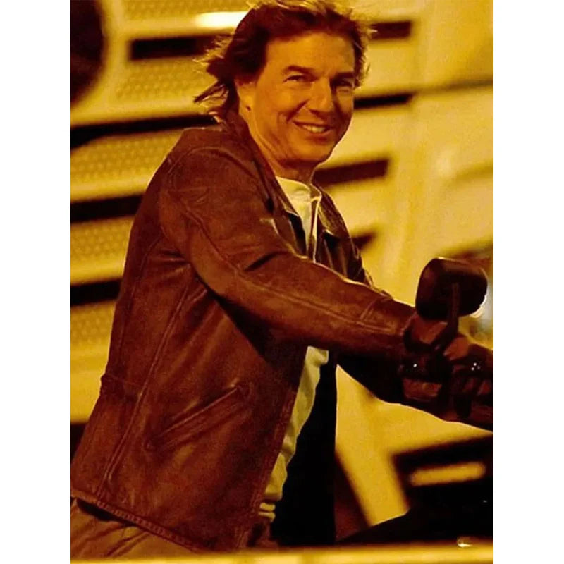 Tom Cruise Final Reckoning Brown Leather Action Jacket – Vintage Tom Cruise Final Reckoning Brown Leather Action Jacket – Vintage
