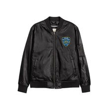 NYPD Leather Bomber Black Jacket